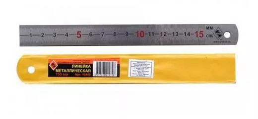 Линейка металлическая Энкор 150мм блестящая