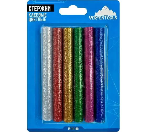 vertextools ЦВЕТНЫЕ КЛЕЕВЫЕ СТЕРЖНИ 11x100мм 19-11-100