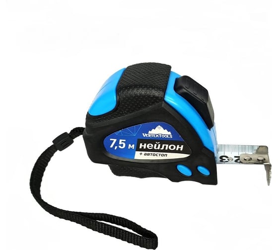 vertextools РУЛЕТКА НЕЙЛОНОВАЯ 7,525ММ +АВТОСТОП 3044-7