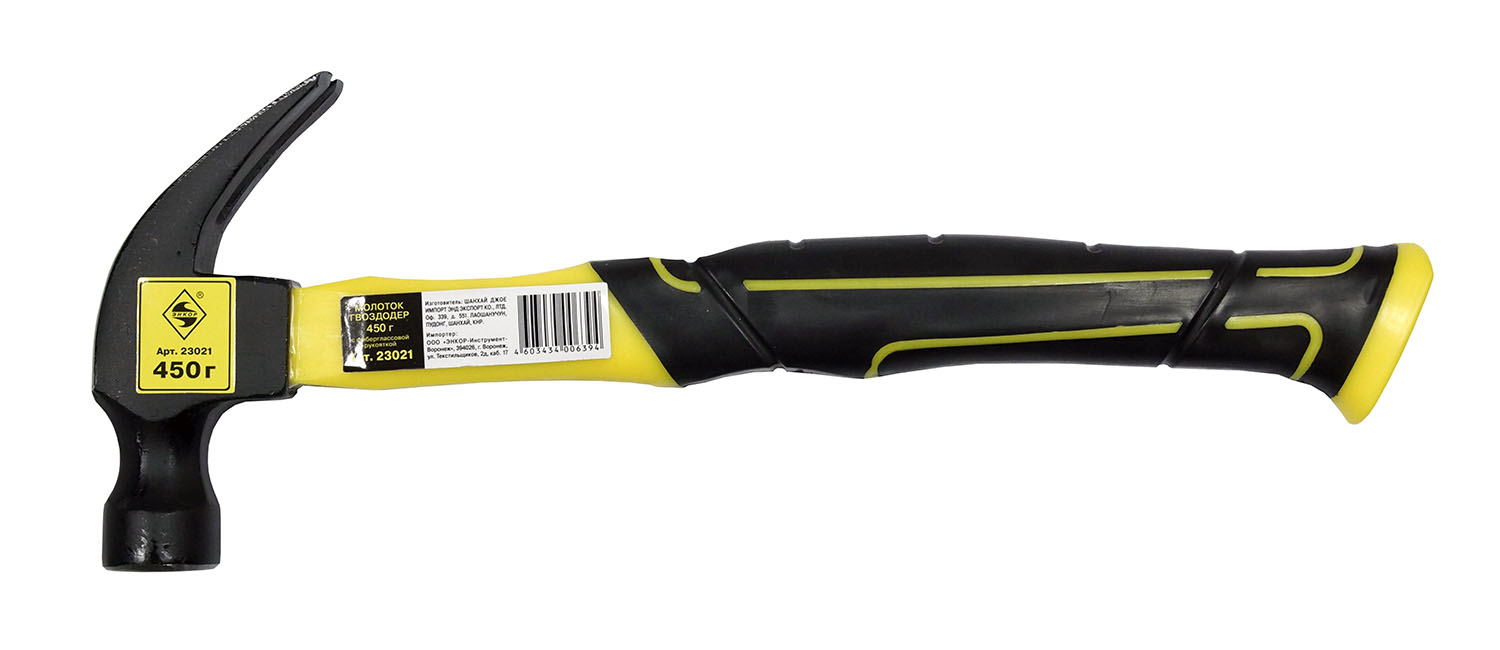 Молоток гвозд Энкор 450гр с фиберглас рук