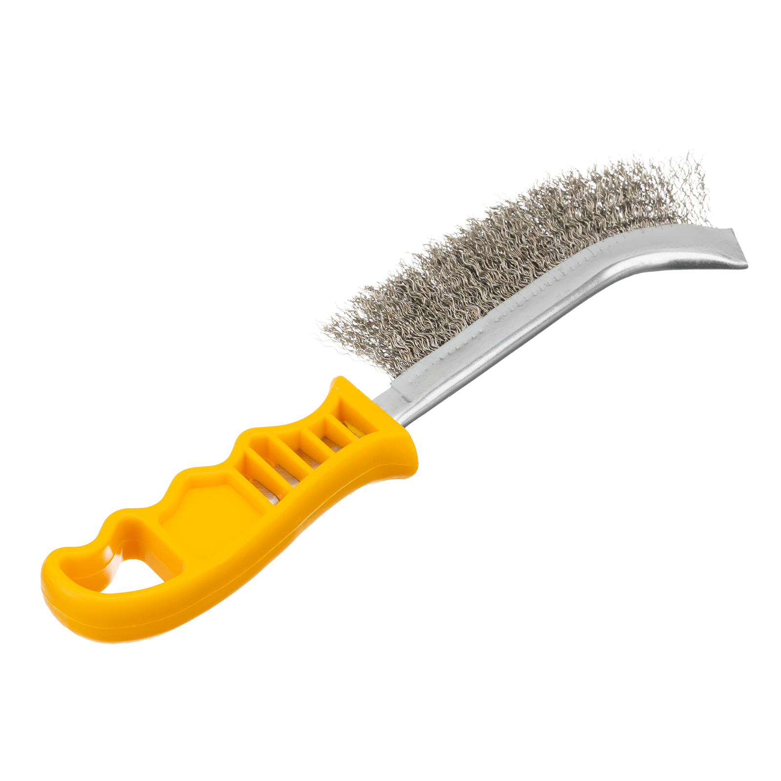 Щетка металлическая с пластмассовой ручкой, нержавеющая проволока DENZEL