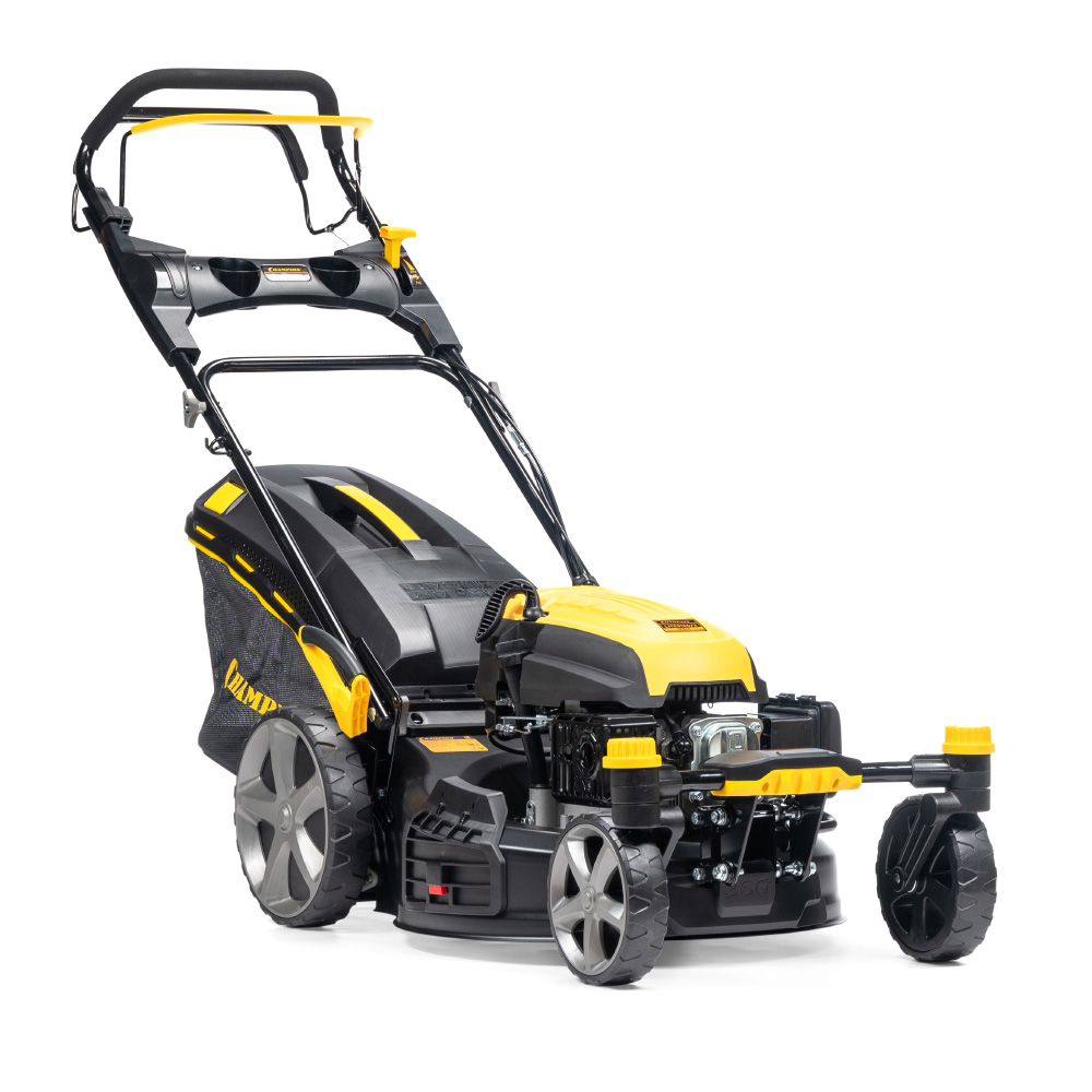 Газонокосилка CHAMPION LMZ5130/2 (3кВт привод508мм 65л 25-75мм 1рычаг/6, 38,5кг4в1 4колеса2разблок)