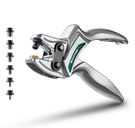 KRAFTOOL LPP-6 с набором насадок 1-6 мм, мощный дырокол для кожи (22952)