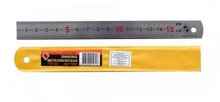 Линейка металлическая Энкор 150мм блестящая