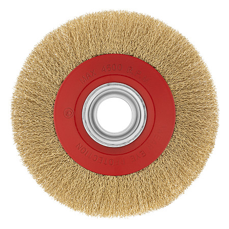 Щетка для точила, 200 мм, посадка 32 мм, плоская, латунированная витая проволока Matrix