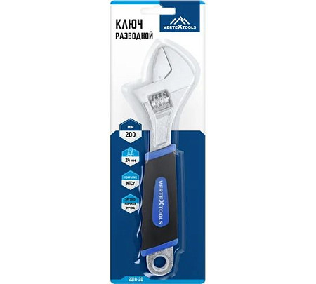 vertextools КЛЮЧ РАЗВОДНОЙ 200ММ 2010-20
