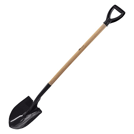 Лопата для сыпучих грузов, 215х290х1340 мм, деревянный лакированный черенок, Сибртех