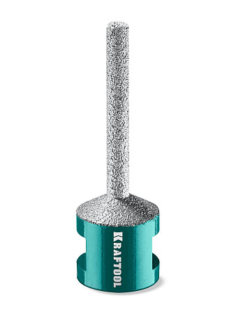 KRAFTOOL VS DIAMOND d 6 мм (М14, 50 мм), Вакуумная алмазная фреза пальчиковая с конусом (29811-06)