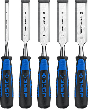 ЗУБР Ударник, 5 предм, набор стамесок-долот, Профессионал (18097-H5)