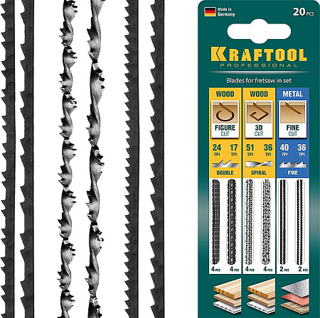KRAFTOOL 130 мм, полотна для лобзика (15348-H20)