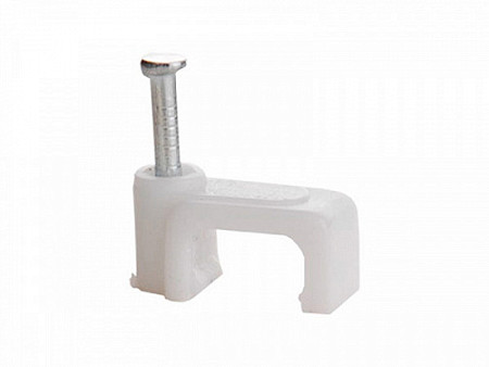 Скоба для кабеля с гвоздём прямоугольная (30шт), 12мм