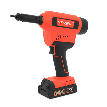 Аккумуляторный резьбовой заклепочник MESSER M3000 с электронной регулировкой сжатия и счетчиком (20В, Li-Ion 2Ач х 2, М4-М8)
