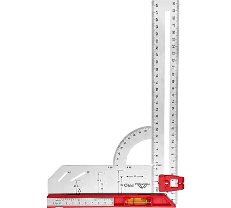 vertextools УГОЛЬНИК УНИВЕРСАЛЬНЫЙ PROFI ДЛЯ МАРКИРОВКИ, CТАЛЬ/УФ-печать+ABS, толщина 1,7 мм 3046-15
