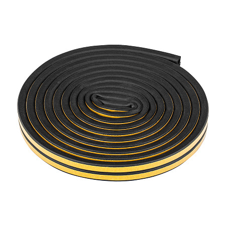 Уплотнитель резиновый, 6 м, профиль "D", черный Сибртех