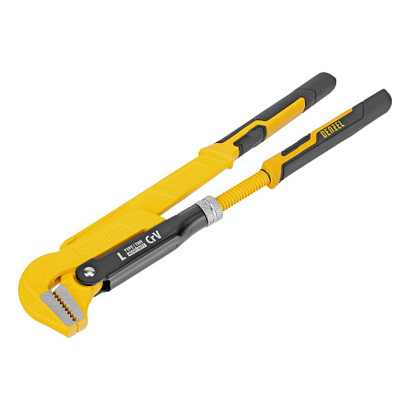 Ключ трубный рычажный №1", 1", цельнокованый, CrV, тип "L" Denzel