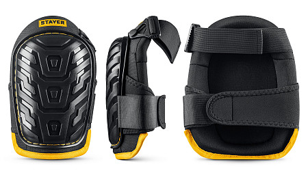 STAYER PROFI гелевая вставка, пластиковая накладка, противоскользящая поверхность, наколенники защитные (11198)