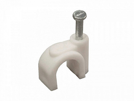 Скоба для кабеля с гвоздём круглая (30шт), 12мм