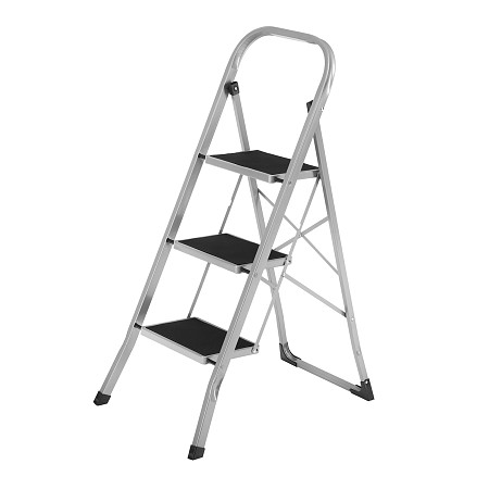 Стремянка стальная, 3 широкие ступени 20х30 см с полимерным покрытием Сибртех