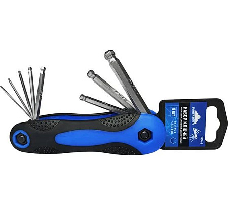 vertextools НАБОР КЛЮЧЕЙ ИМБУСОВЫХ СКЛАДНЫХ ШЕСТИГРАННЫХ 8 предм. Т1.5 – Т8 1634-8