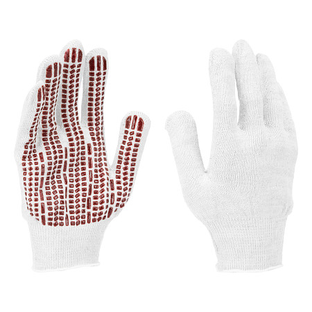 Перчатки трикотажные, х/б, ПВХ-гель Протектор, для точных работ, 13 класс Сибртех