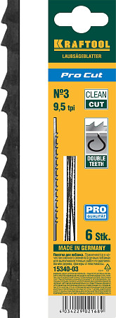 KRAFTOOL Pro Cut, 130 мм, 6 шт, полотна для лобзика (15340-03)