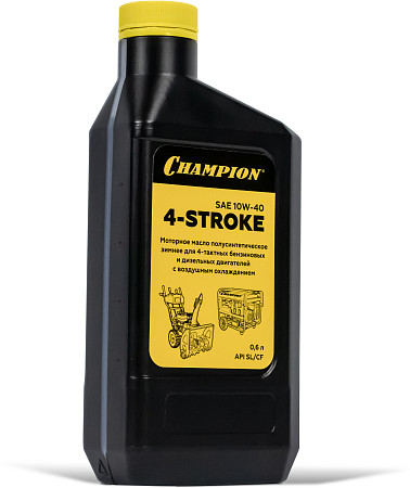 Масло для 4-тактных двигателей полусинтетическое зимнее CHAMPION SAE 10W40 API SL/CF 0,6л